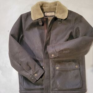 Columbia Brown Military Field Jacket with Fleece Collar